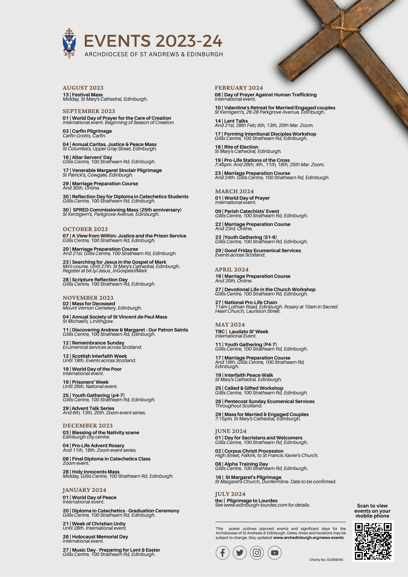 St Andrew's and Edinburgh Catholic Events 2023-24